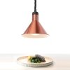 Lampa do podgrzewania potraw - wisząca stożkowa miedziana 250W